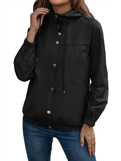 Damen Kapuze Wasserdichter Trenchcoat | Langarm