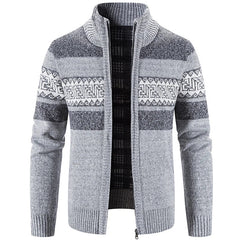 Gabriel | Zip-Up Vintage Cardigan in Hellgrau