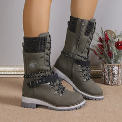 WinterHafen™ Wasserdichte Stiefel mit Weichem Fleecefutter und Rutschfester Sohle / Gemacht für die Kälte, Gedacht für Dich! in Grün