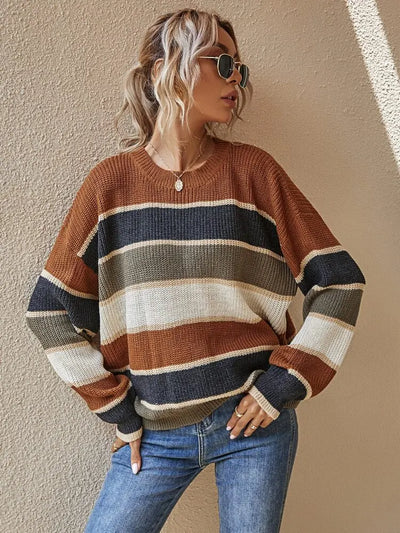 Reese - Strickpullover - Herbstfarbene Streifen
