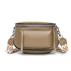 Elsie | Raffinierte PU Lederaxeltasche in Khaki