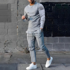 RAFAEL – Leichtes Set aus Pullover und Hose für Herren in Grau