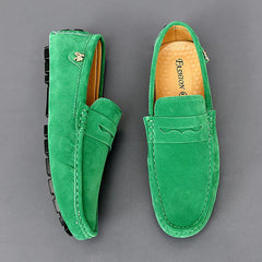 Walter - Rutschfeste Wildleder-Halbschuhe in Grün