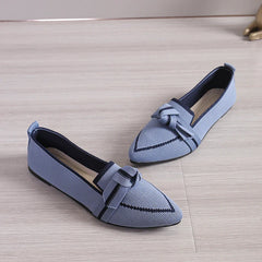 Jordana - Spitz Zulaufende Loafers - Knoten-Detail in Blau
