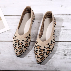 Spitze Zehe Mesh Mokassins Flats Schuhe in Aprikose