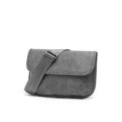 Rodney - Leder Umhängetasche - Trendy Klappe Stil in Grau