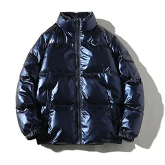 Herren Winterjacke Winddicht | Pufferjacke für Outdoor in Blau