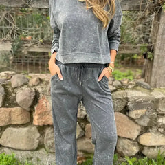 Sunday™ Set aus weichem Sweatshirt mit lockerer Passform / Entspannt, weich und stilvoll! in Grau