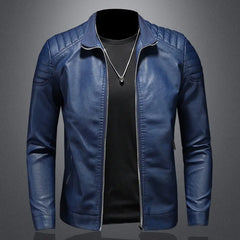 Auron™ Lederjacke Mit Premium-Finish Und Dominanter Ausstrahlung in Blau