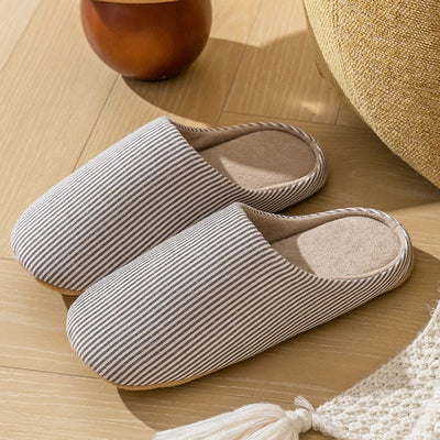 Unisex Gestreifte Drinnen Hausschuhe | Bequem