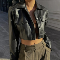 Babette® | Elegante Kunstlederjacke in Schwarz