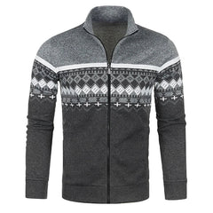 Luke | Zip-Up Vintage Cardigan in Dunkelgrau