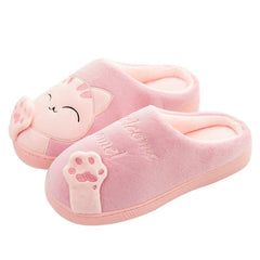 Damen Hausschuhe mit Katzen-Design | Weich und Warme in Rosa