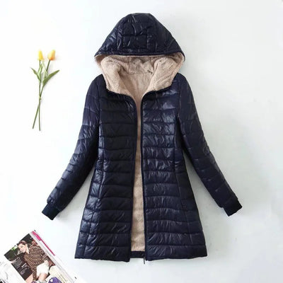 Damen Winter Fleece Jacke | Mit Kapuze