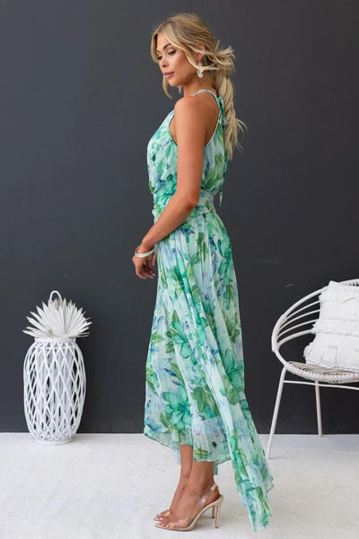 Katya - Neckholder Geblümtes Maxikleid