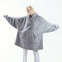 Oversize Hoodie Damen Kuschelpullover | Weich & Lässig in Grau