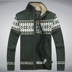 Thomas | Zip-Up Vintage Cardigan in Grün
