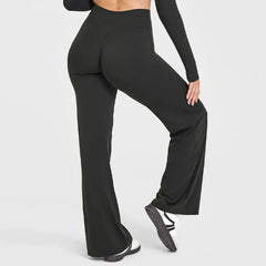Neria | Gerade Yoga Hose in Mitternachtsschwarz