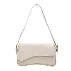 Juneesa - Flap Umhängetasche - Vintage Leder Mode in Weiß