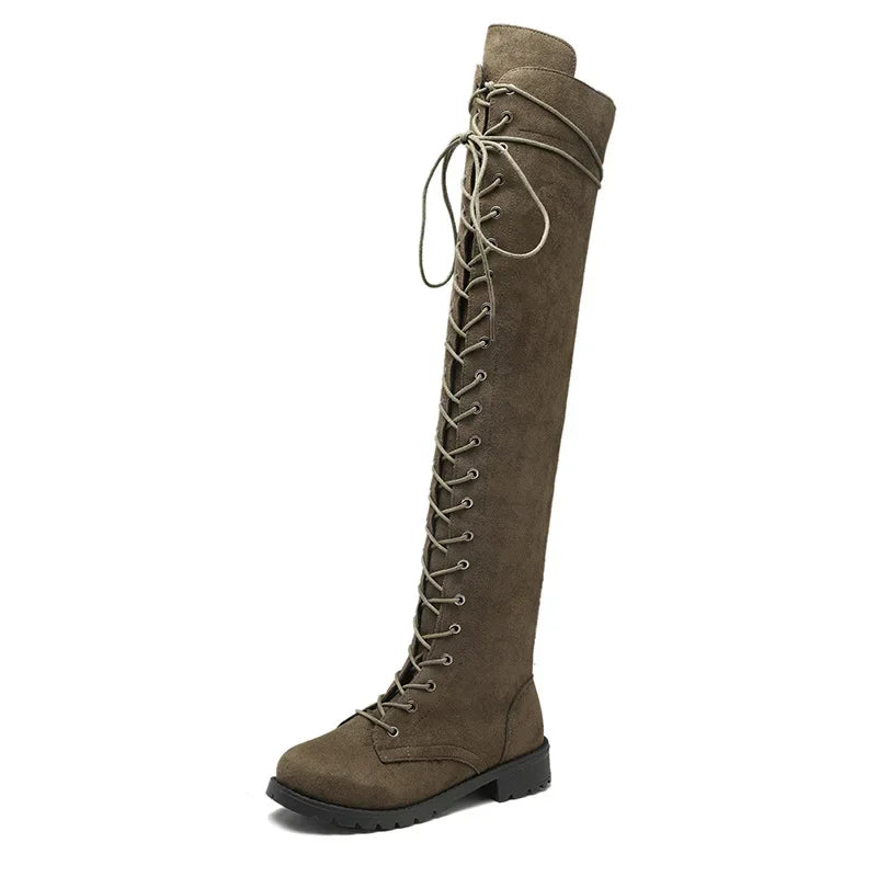 Damen Stilvoll Overknee-Stiefel | Schnüren