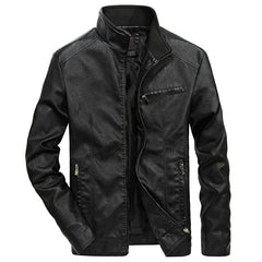 Detlef® | Lässige Lederjacke in Schwarz