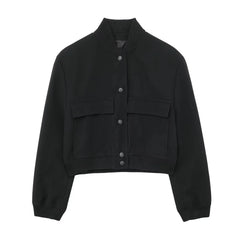 Calliope - Bomberjacke - Lässiger Cropped Fit in Schwarz