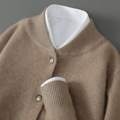 Colby - CASHMERE CARDIGAN in Braun