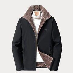 Gefütterte jacke mit Reißverschluss in Schwarz