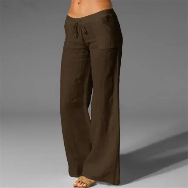 Leinenhose mit Kordelzug für Damen