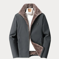 Gefütterte jacke mit Reißverschluss in Grau