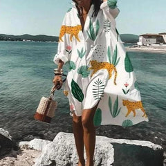 Ysolde - Stilvolles, bequemes Sommerkleid in Panther-Print