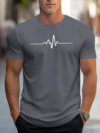 Herren Slim Fit Kurzarm T-Shirt | Herzschlag Print