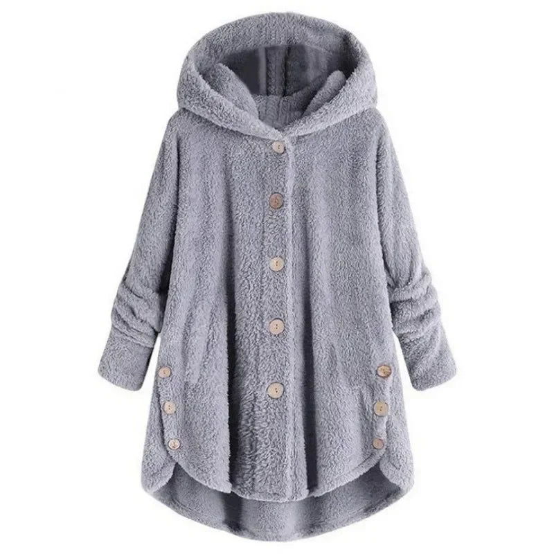 Stylische Fleece Jacke für Damen | Mit Kapuze