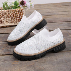 Urbaner Glanz™ Slip-On Sneaker mit Profilplateau in Weiß