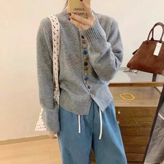 Celestine | Stylischer Knopf-Cardigan in Grau