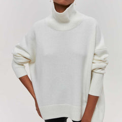 Estelle - Lockerer Rollkragenpullover in Weiß
