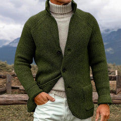 ERWIN - STRICKJACKE AUS GROBER STRICKOPTIK in Grün