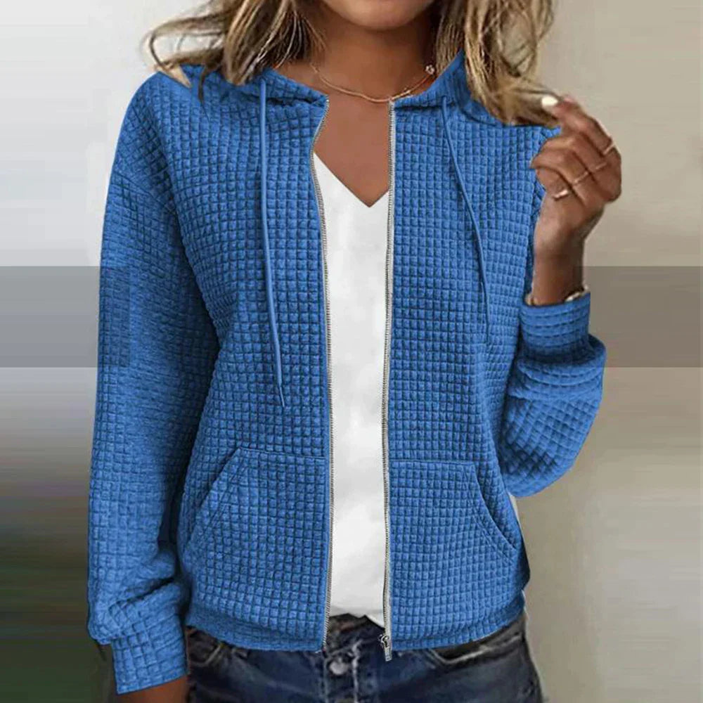 Lässige Zip Up Jacke für Frauen