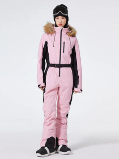 Einteiliger Skianzug für Damen | Wintersportbekleidung in Hellrosa