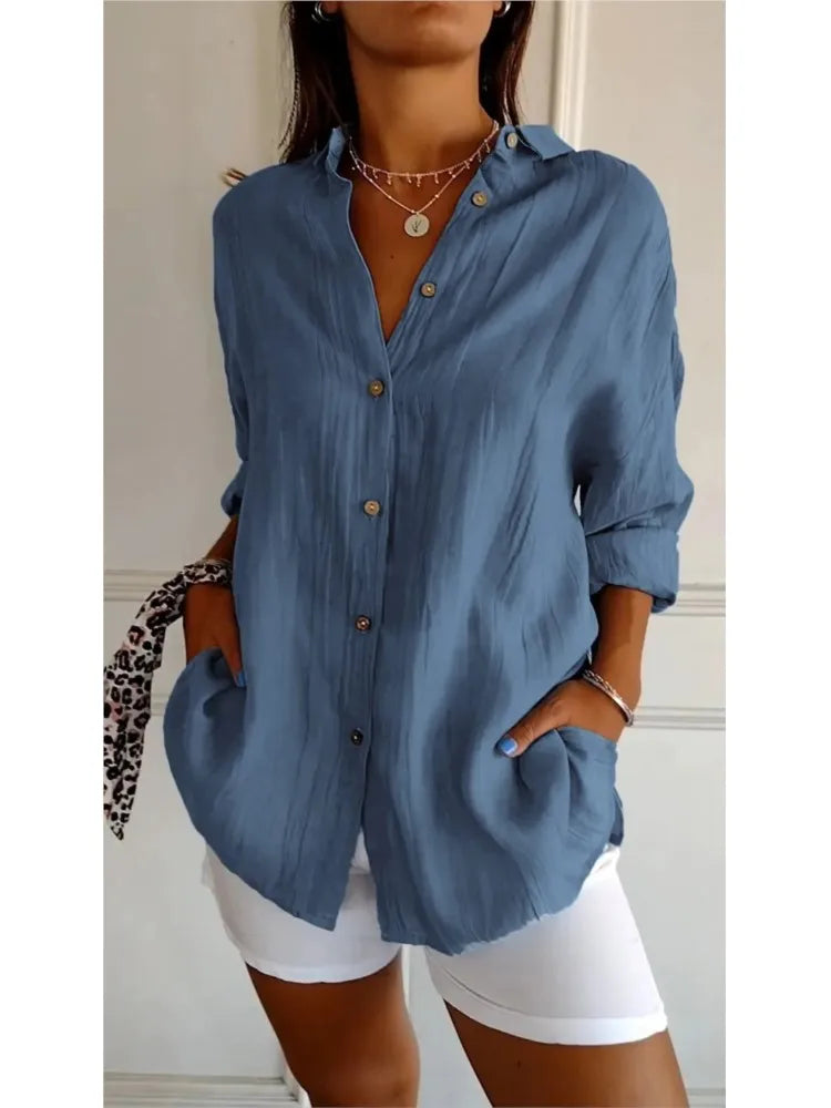 Nadia®️™ | Weiche, atmungsaktive Baumwollbluse