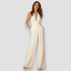 Bea | Schlaghosen-Jumpsuit in Weiß