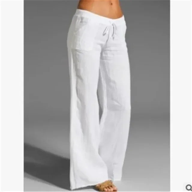 Leinenhose mit Kordelzug für Damen