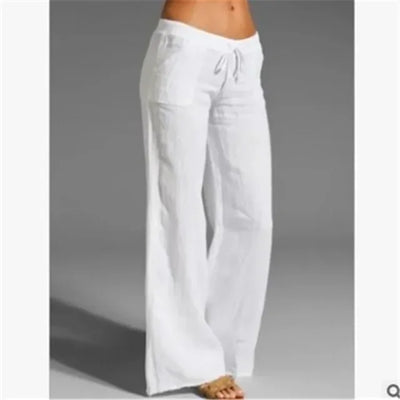 Leinenhose mit Kordelzug für Damen