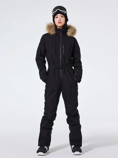 Einteiliger Skianzug für Damen | Wintersportbekleidung in Schwarz