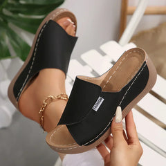 Selene | Orthopädische Keilabsatzsandalen™ in Schwarz (Fast ausverkauft!)