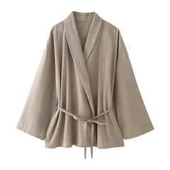 Marixa - Wickeljacke und Hose - Lässiges lockeres Set in Khaki