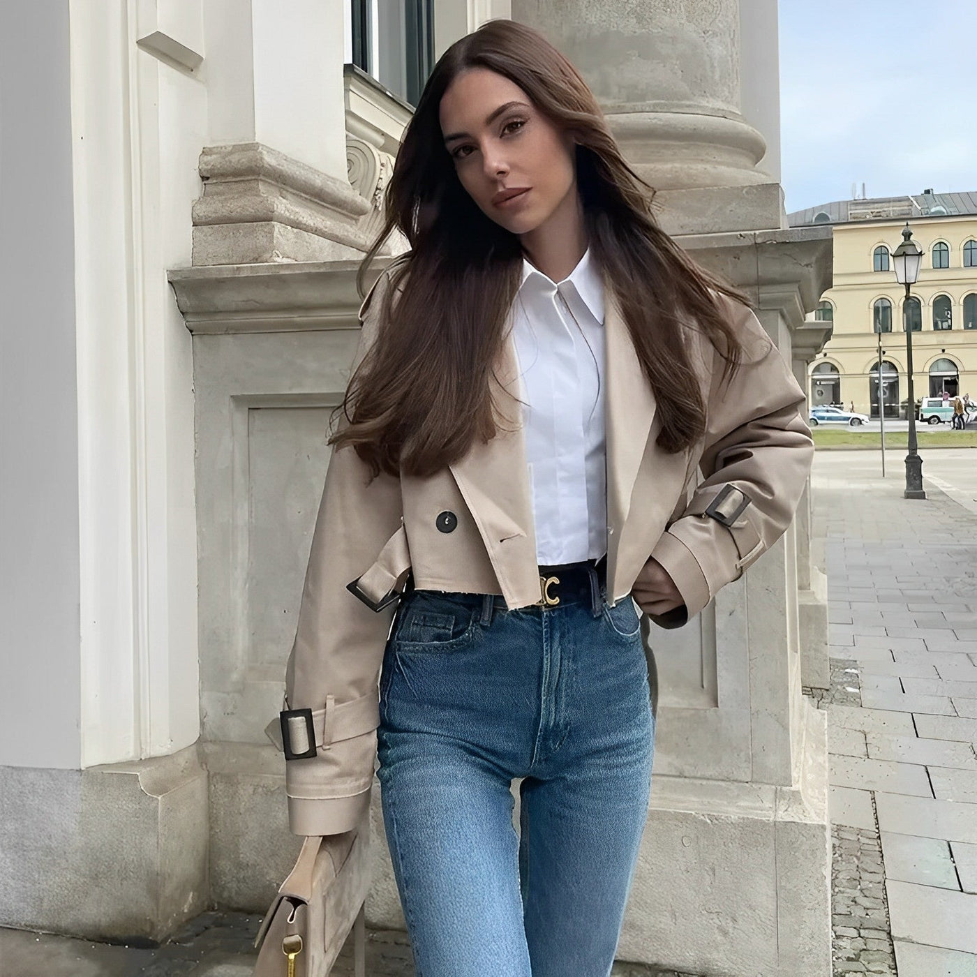 Nessa - Gekürzter Trenchcoat