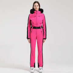 Einteiliger Skianzug für Damen | Wintersportbekleidung in Rosa