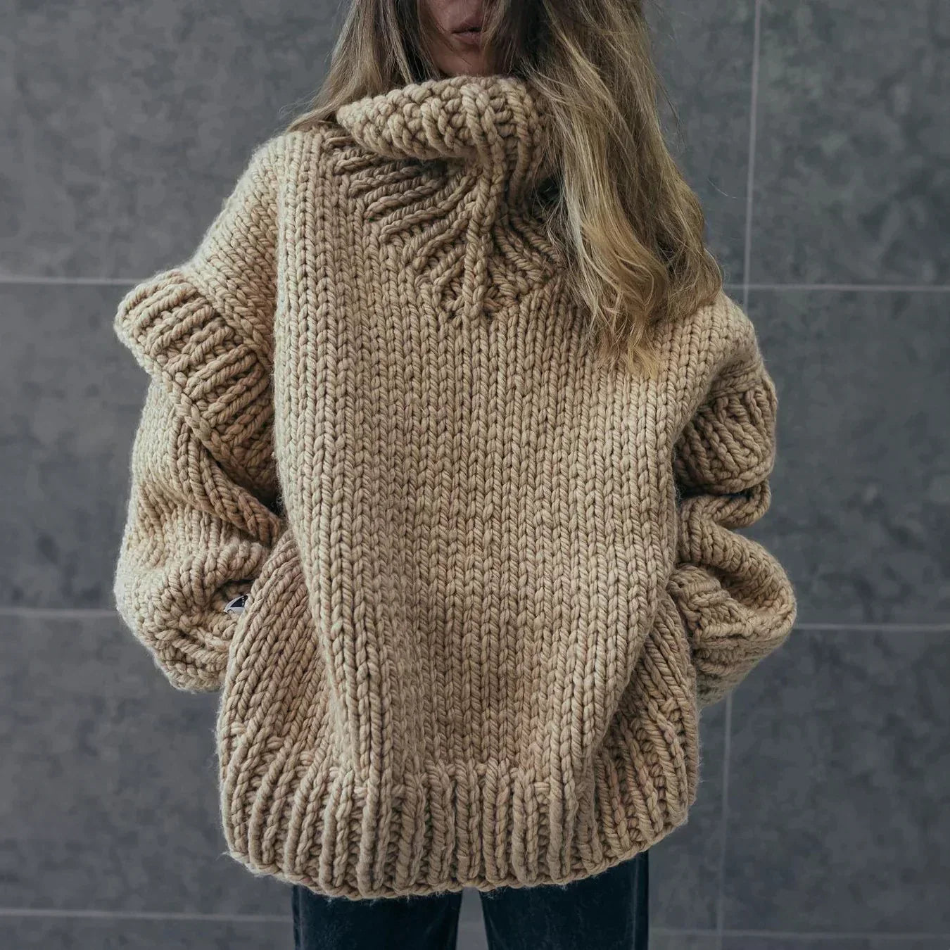 Kuscheliger Übergroß Rollkragenpullover für Damen | Winter