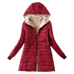 Elise | Gepolsterte Winterjacke in Rot